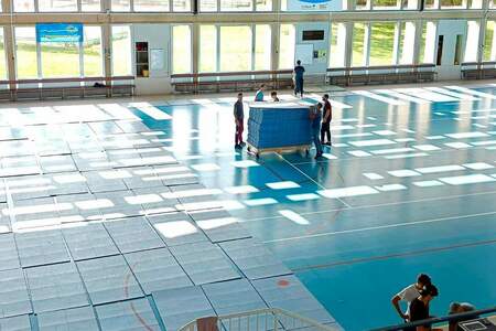 Montage du terrain Maison des sports Montage du terrain Maison des sports